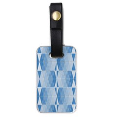 Blue Monochrome Geometric Design Luggage Tags (one Side)  by Nexatart