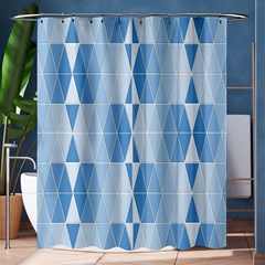 Blue Monochrome Geometric Design Shower Curtain 60  X 72  (medium)  by Nexatart