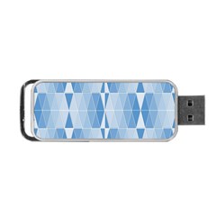 Blue Monochrome Geometric Design Portable Usb Flash (two Sides) by Nexatart