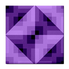 Purple Geometric Cotton Fabric Tile Coasters by Nexatart