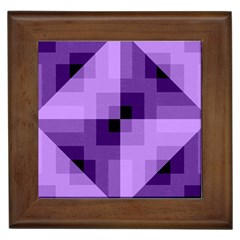 Purple Geometric Cotton Fabric Framed Tiles by Nexatart