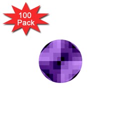 Purple Geometric Cotton Fabric 1  Mini Magnets (100 Pack)  by Nexatart