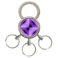 Purple Geometric Cotton Fabric 3-ring Key Chains by Nexatart