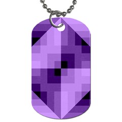 Purple Geometric Cotton Fabric Dog Tag (one Side) by Nexatart