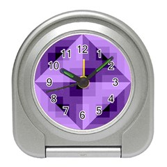 Purple Geometric Cotton Fabric Travel Alarm Clocks