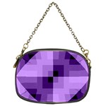 Purple Geometric Cotton Fabric Chain Purses (Two Sides)  Front