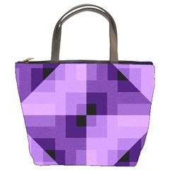 Purple Geometric Cotton Fabric Bucket Bags by Nexatart