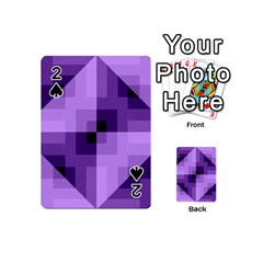 Purple Geometric Cotton Fabric Playing Cards 54 (mini)  by Nexatart