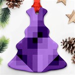 Purple Geometric Cotton Fabric Christmas Tree Ornament (Two Sides) Front