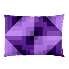 Purple Geometric Cotton Fabric Pillow Case (two Sides) by Nexatart