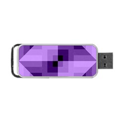 Purple Geometric Cotton Fabric Portable Usb Flash (two Sides) by Nexatart