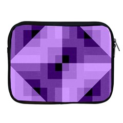 Purple Geometric Cotton Fabric Apple Ipad 2/3/4 Zipper Cases by Nexatart