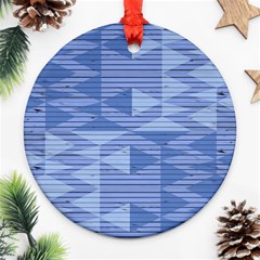 Texture Wood Slats Geometric Aztec Round Ornament (two Sides) by Nexatart