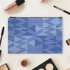 Texture Wood Slats Geometric Aztec Cosmetic Bag (large)  by Nexatart