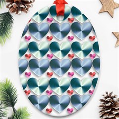 Valentine Valentine S Day Hearts Ornament (oval) by Nexatart