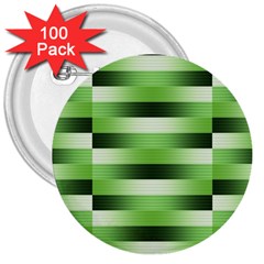 Pinstripes Green Shapes Shades 3  Buttons (100 Pack)  by Nexatart