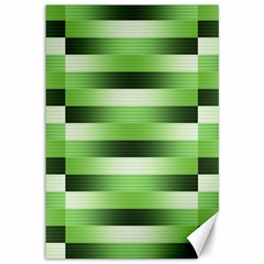 Pinstripes Green Shapes Shades Canvas 12  X 18   by Nexatart