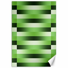 Pinstripes Green Shapes Shades Canvas 20  X 30   by Nexatart