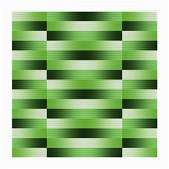 Pinstripes Green Shapes Shades Medium Glasses Cloth (2-side) by Nexatart