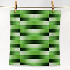 Pinstripes Green Shapes Shades Face Towel by Nexatart