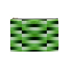 Pinstripes Green Shapes Shades Cosmetic Bag (medium)  by Nexatart