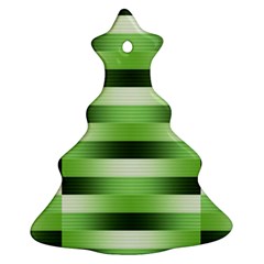 Pinstripes Green Shapes Shades Christmas Tree Ornament (two Sides) by Nexatart