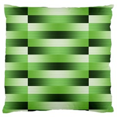 Pinstripes Green Shapes Shades Large Cushion Case (one Side) by Nexatart