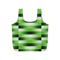 Pinstripes Green Shapes Shades Full Print Recycle Bags (s)  by Nexatart