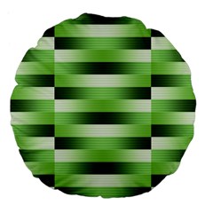 Pinstripes Green Shapes Shades Large 18  Premium Flano Round Cushions by Nexatart