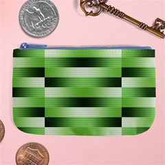 Pinstripes Green Shapes Shades Large Coin Purse by Nexatart