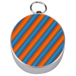 Diagonal Stripes Striped Lines Silver Compasses Front