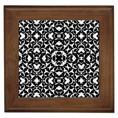 Black And White Geometric Pattern Framed Tiles by dflcprints