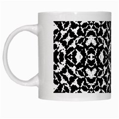 Black And White Geometric Pattern White Mugs by dflcprints