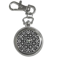 Black And White Geometric Pattern Key Chain Watches by dflcprints