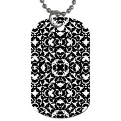 Black And White Geometric Pattern Dog Tag (two Sides) by dflcprints