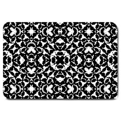 Black And White Geometric Pattern Large Doormat  by dflcprints