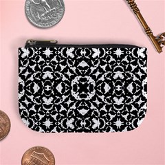 Black And White Geometric Pattern Mini Coin Purses by dflcprints