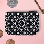 Black And White Geometric Pattern Mini Coin Purses Back