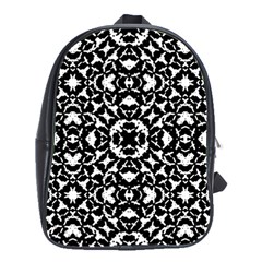 Black And White Geometric Pattern School Bag (large) by dflcprints