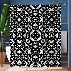 Black And White Geometric Pattern Shower Curtain 60  X 72  (medium)  by dflcprints