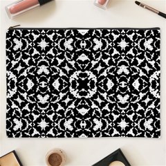 Black And White Geometric Pattern Cosmetic Bag (xxxl)  by dflcprints