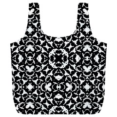 Black And White Geometric Pattern Full Print Recycle Bags (l)  by dflcprints