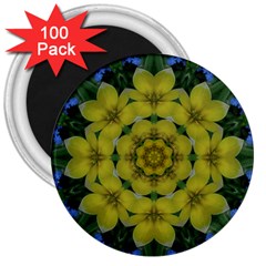 Fantasy Plumeria Decorative Real And Mandala 3  Magnets (100 Pack) by pepitasart