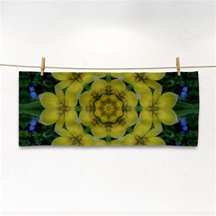 Fantasy Plumeria Decorative Real And Mandala Hand Towel by pepitasart