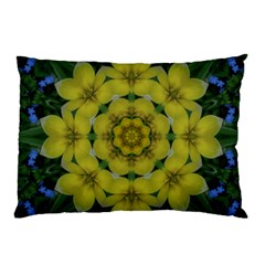 Fantasy Plumeria Decorative Real And Mandala Pillow Case by pepitasart