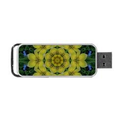 Fantasy Plumeria Decorative Real And Mandala Portable Usb Flash (two Sides) by pepitasart