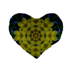 Fantasy Plumeria Decorative Real And Mandala Standard 16  Premium Heart Shape Cushions by pepitasart