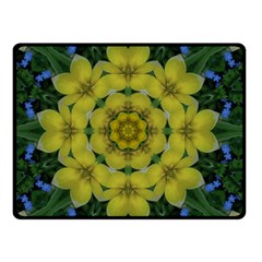 Fantasy Plumeria Decorative Real And Mandala Double Sided Fleece Blanket (small)  by pepitasart