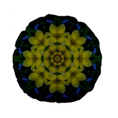 Fantasy Plumeria Decorative Real And Mandala Standard 15  Premium Flano Round Cushions by pepitasart