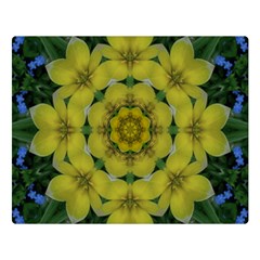 Fantasy Plumeria Decorative Real And Mandala Double Sided Flano Blanket (large)  by pepitasart